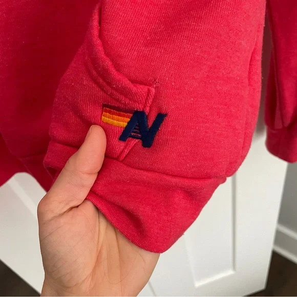 Aviator Nation Pullover Hoodie Sweatshirt Neon Red Venice Size Small - Picture 4 of 7
